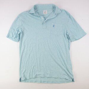 Johnnie O Polo Shirt Mens Large Hangin Out Striped Linen Cotton Pocket Casual